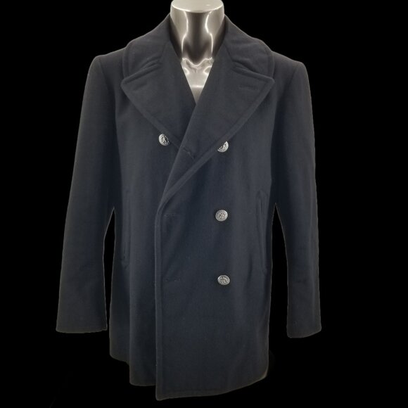 Vintage US Navy Pea Coat Men's Wool Military Enlisted OvercoatSize 40R